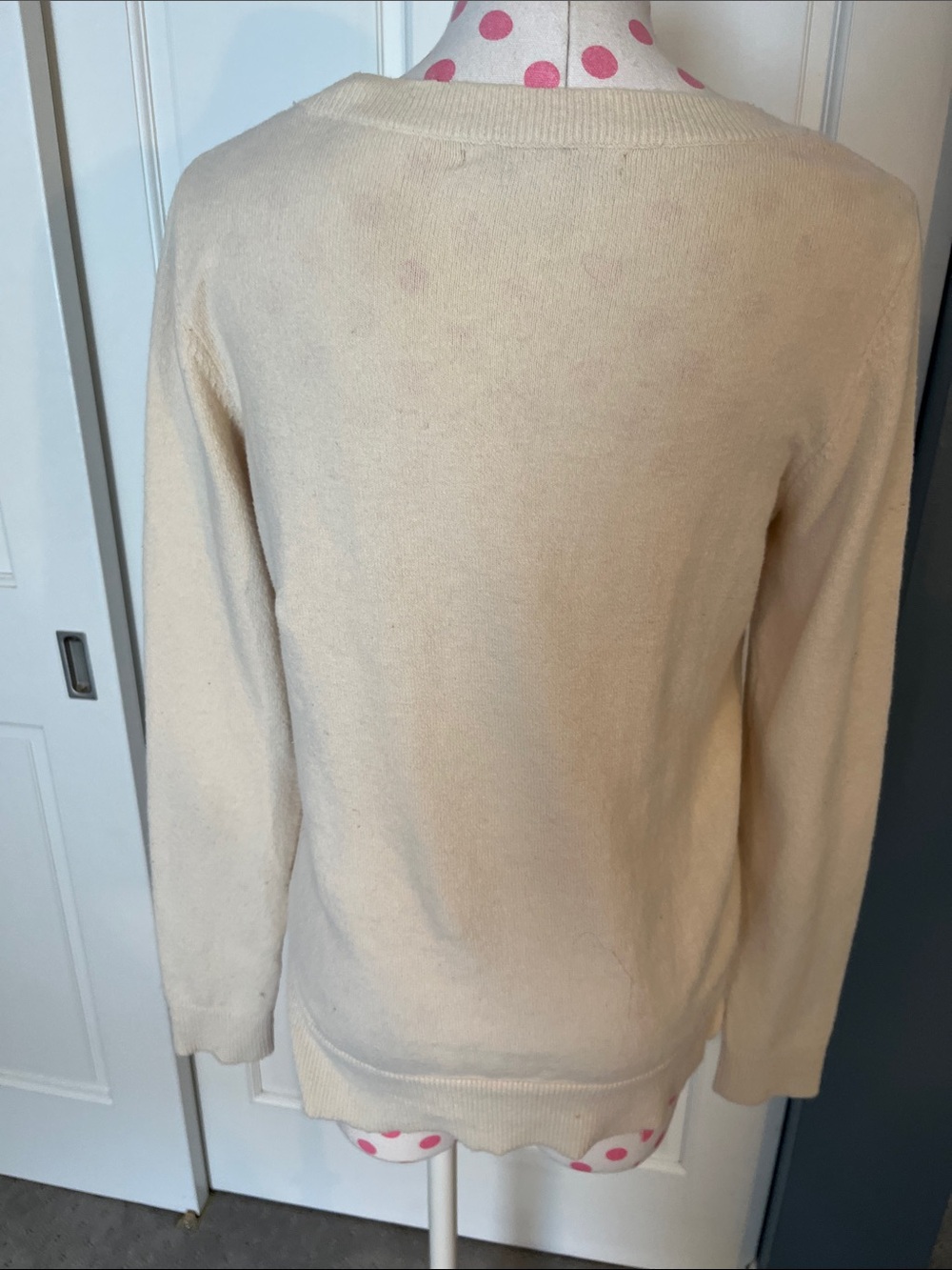 LC Lauren Conrad Cream Crewneck Sweater with Pastel Bird Motif - Picture 3 of 6